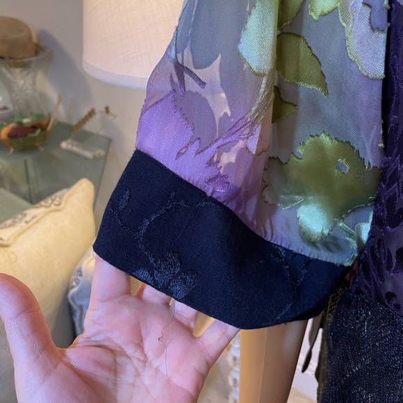 Spencer Alexis, Deep V Neckline Mixed Fabric lightweight Jacket Sz M - Picture 6 of 10